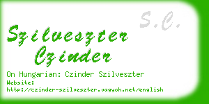 szilveszter czinder business card